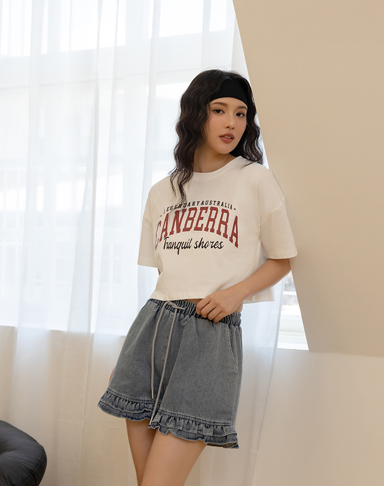 STREET STYLE COLORBLOCK LETTERING T-SHIRT