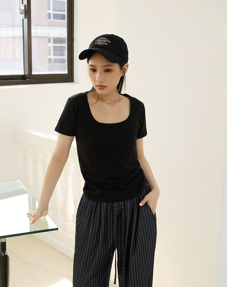 MIT MINIMALIST COTTON-FEEL CREW NECK TEE