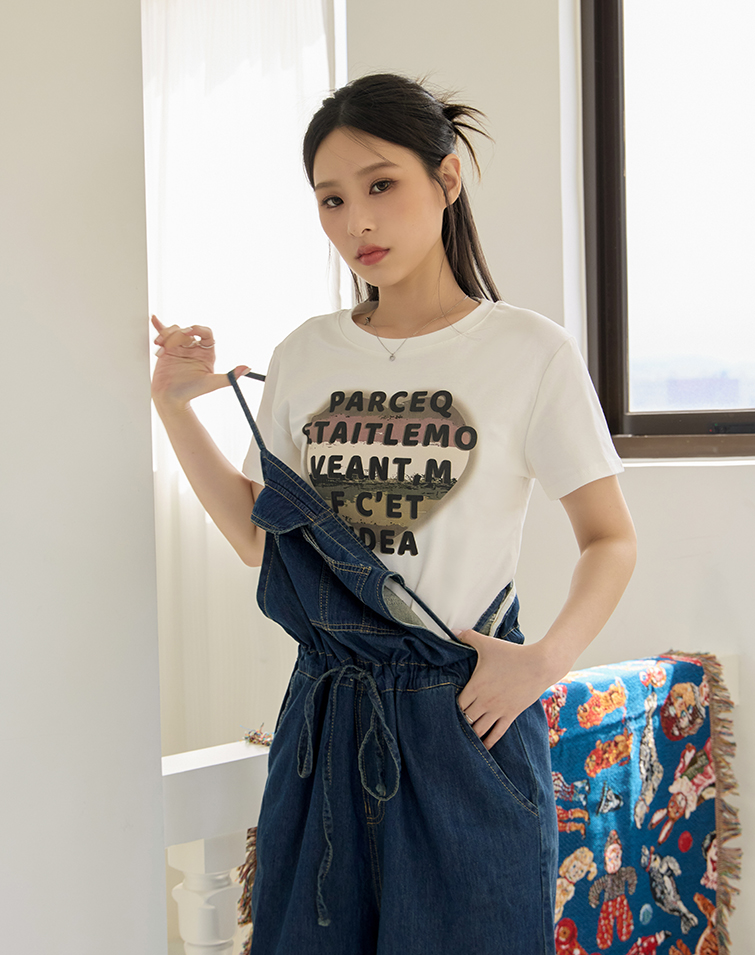 VINTAGE LETTER PRINT T-SHIRT