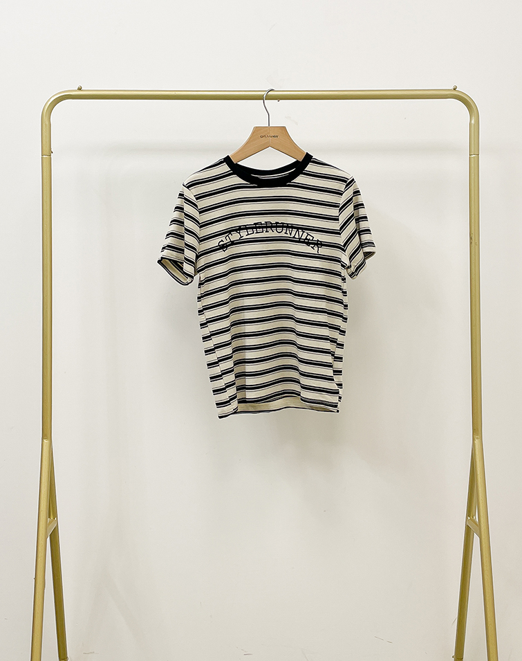 AMERICAN CLASSIC STRIPED LETTER T-SHIRT