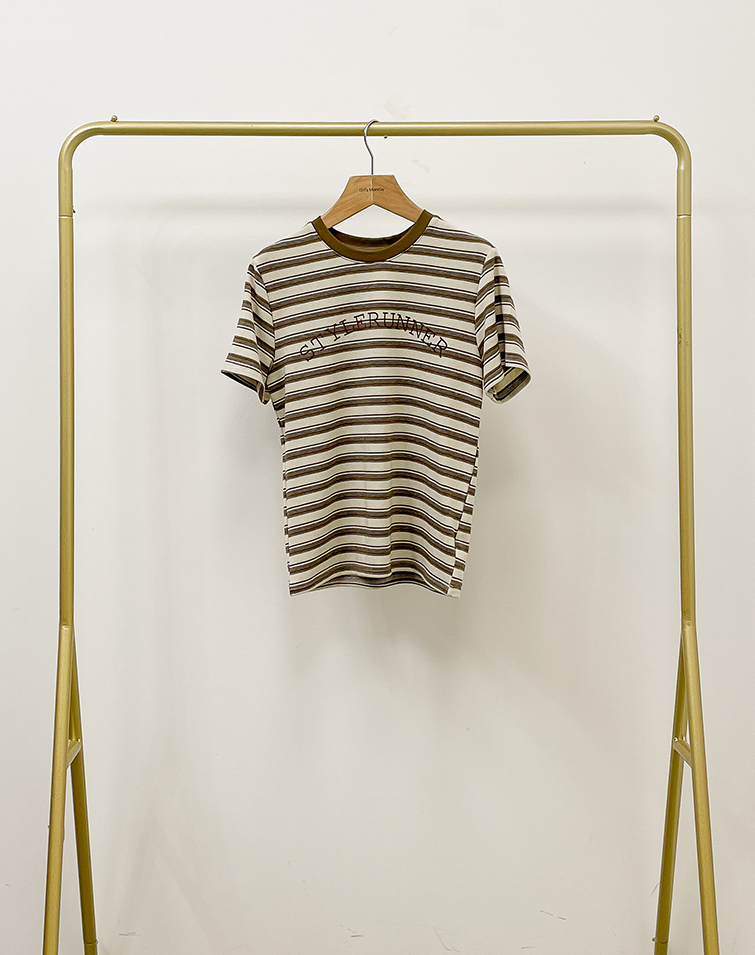 AMERICAN CLASSIC STRIPED LETTER T-SHIRT