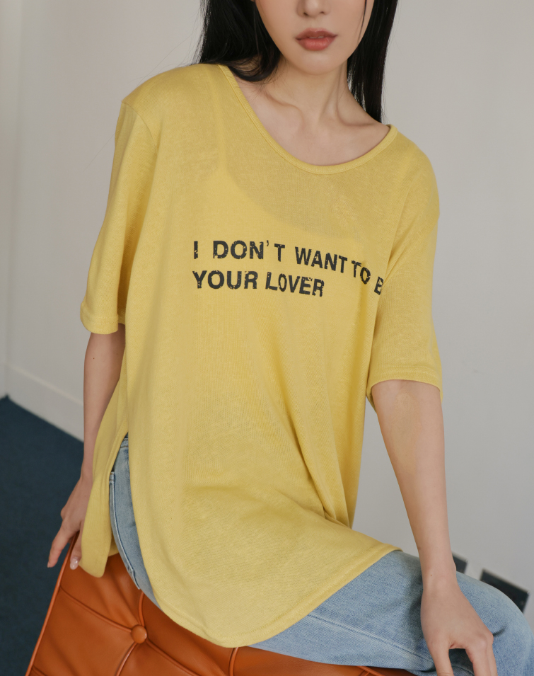 DISTRESSED LETTER PRINT T-SHIRT