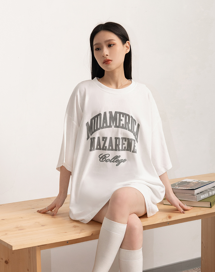 RETRO LETTER SHORT-SLEEVE TOP