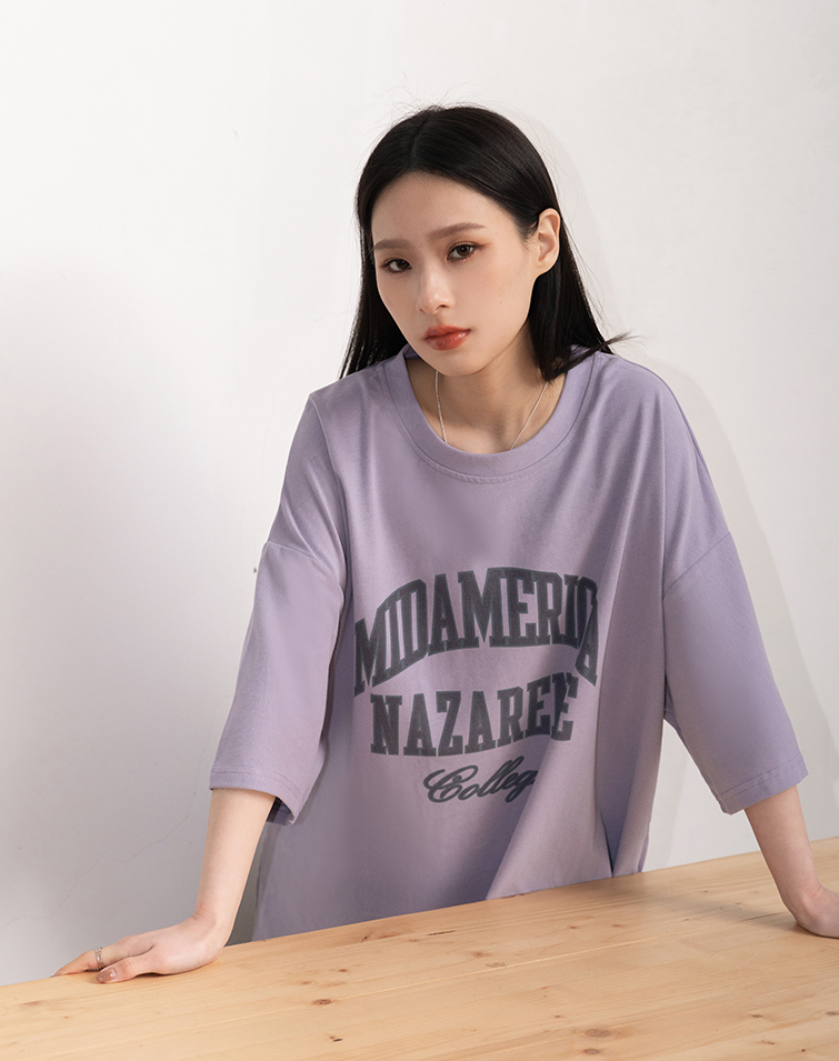 RETRO LETTER SHORT-SLEEVE TOP