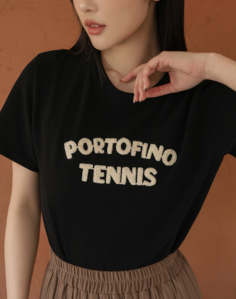 3D TERRY EMBROIDERED LETTER TEE