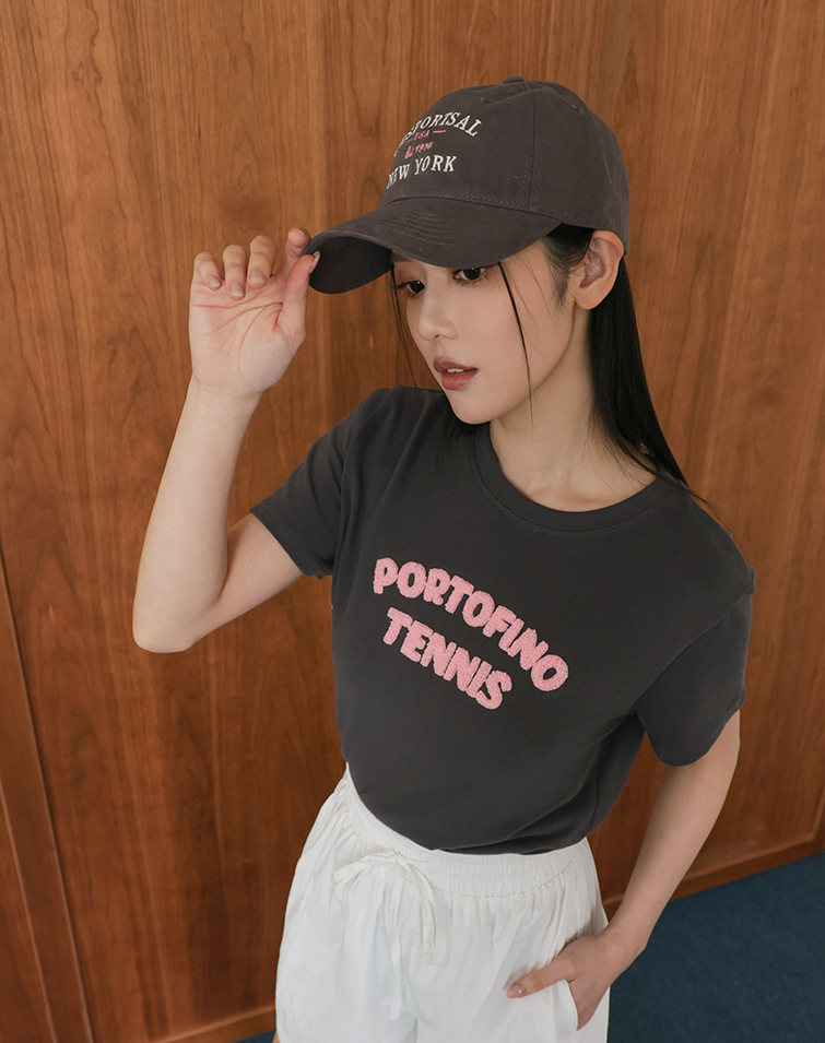 3D TERRY EMBROIDERED LETTER TEE