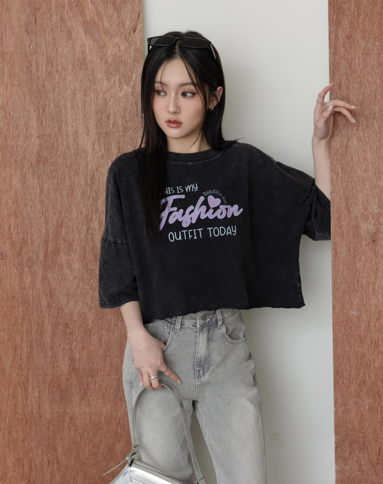 AMERICAN LETTERING WASHED T-SHIRT