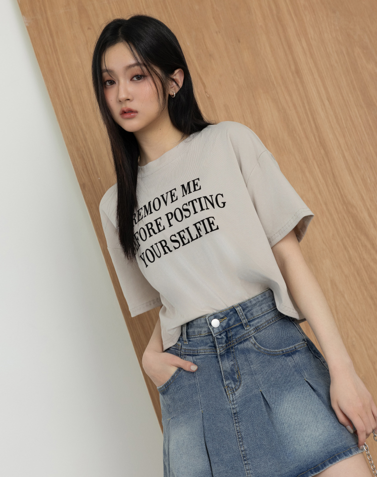 CASUAL ALPHABET PRINT T-SHIRT