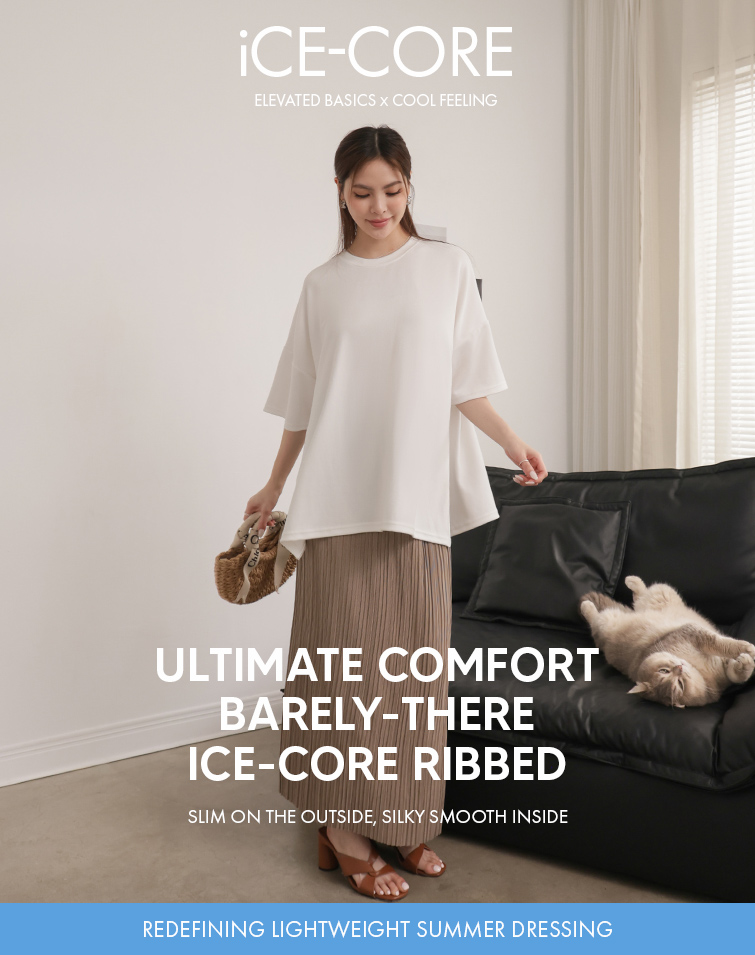 MIT SIDE SLIT RIB T-SHRIT