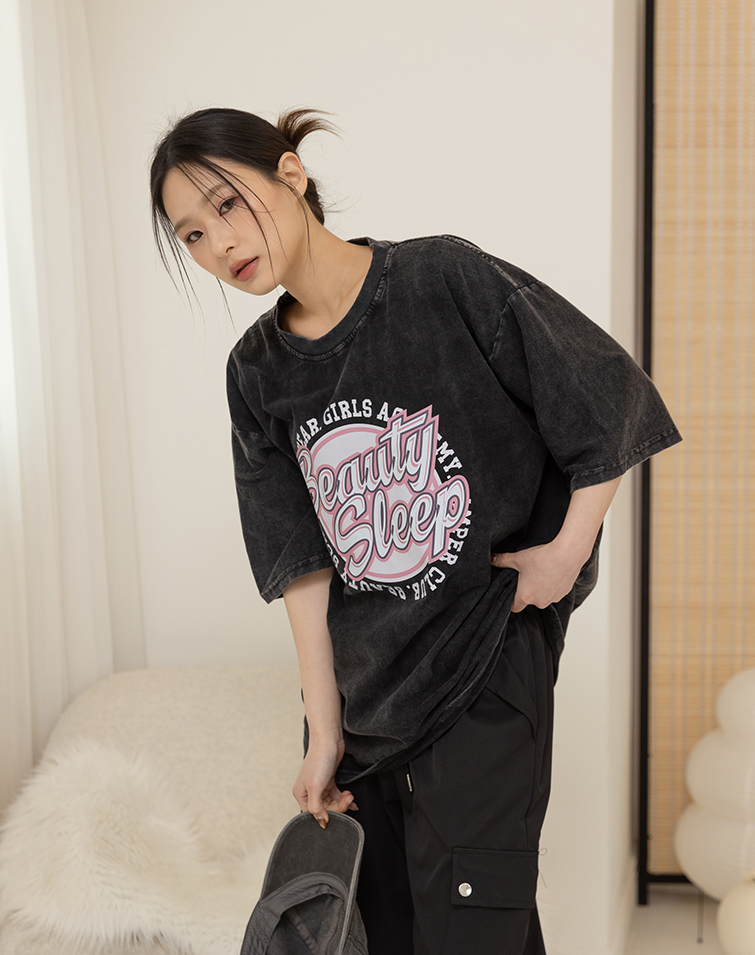 AMERICAN-STYLE GRAPHIC WASHED TEE