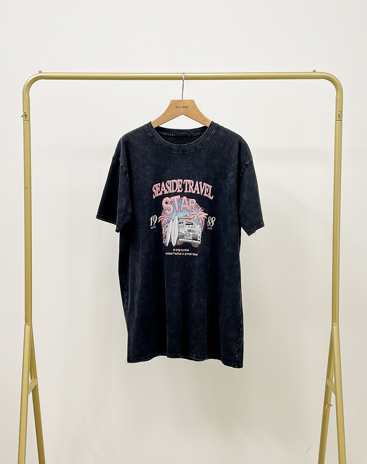 CASUAL WASHED AMERICAN VACATION T-SHIRT