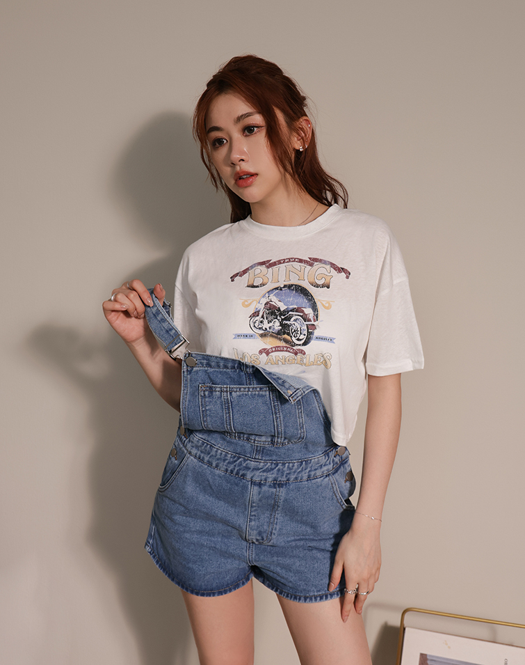 VINTAGE DISTRESSED MOTORCYCLE PRINT TEE