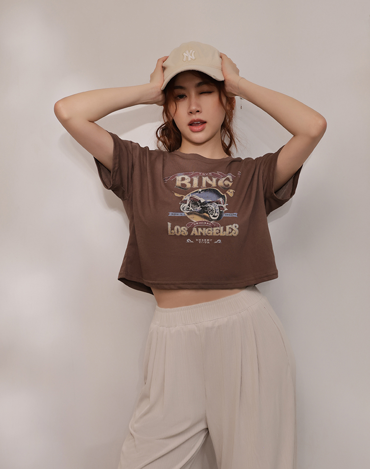 VINTAGE DISTRESSED MOTORCYCLE PRINT TEE