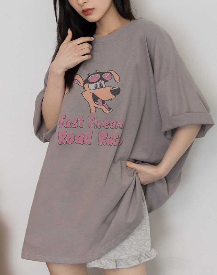 RETRO CANINE PRINT T-SHIRT