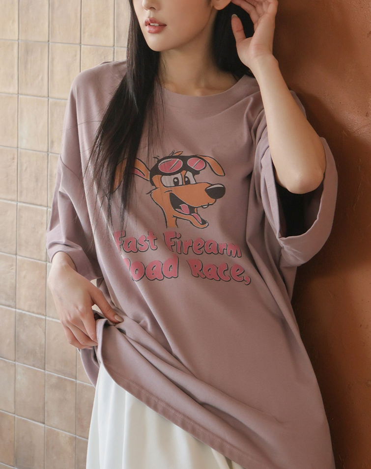 RETRO CANINE PRINT T-SHIRT