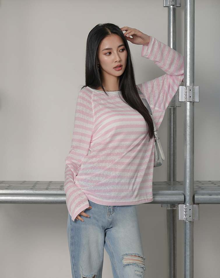 MINIMAL STRIPY OVERSIZE LONG SLEEVES TEE