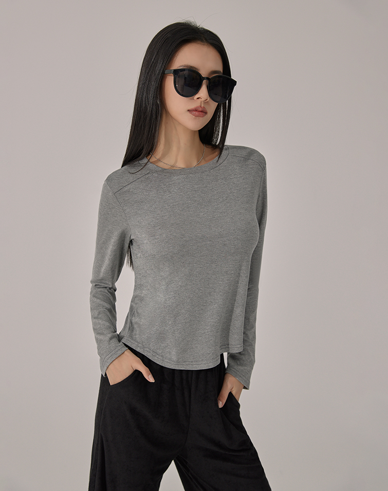 CONTRAST SEAM BASIC LONG SLEEVE TEE