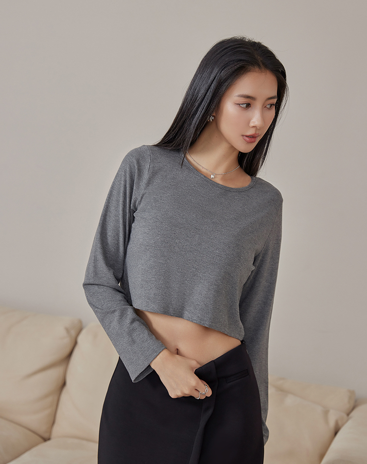 MODAL STRETCHY BASIC LONG SLEEVES TEE