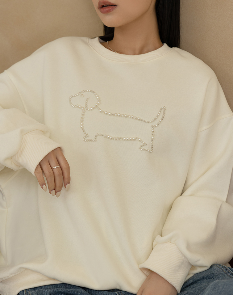 BEADED DOGGY SWEATSHIRT