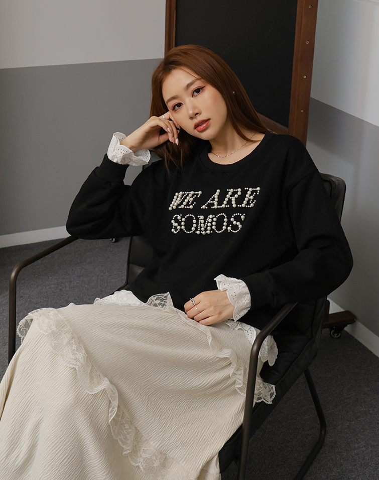 FASHION PEARL CASUAL SWEATSHIRT