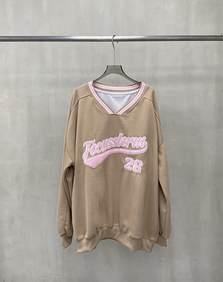 LETTER EMBROIDERY COLORBLOCK SWEATSHIRT