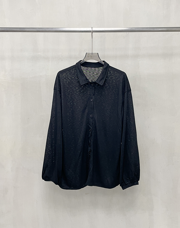WATER RIPPLE TEXTURE LONG-SLEEVE SHIRT