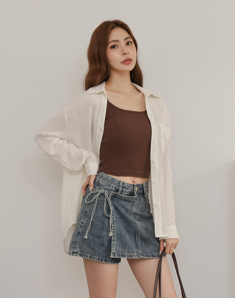 FINE LINEN WEAVE LAPEL SHIRT