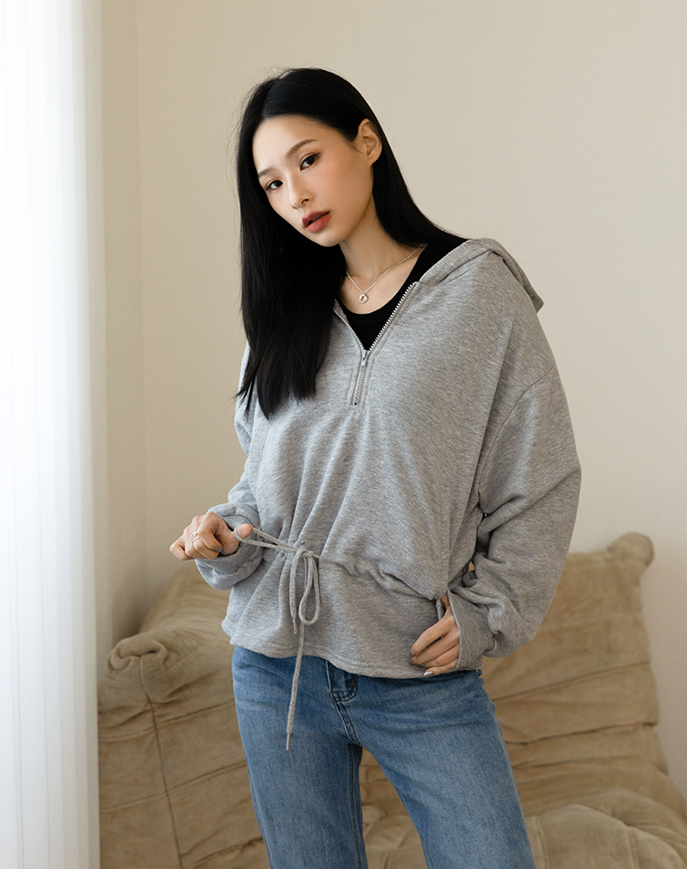 MIT SOFT-COTTON DRAWSTRING WAIST HOODED