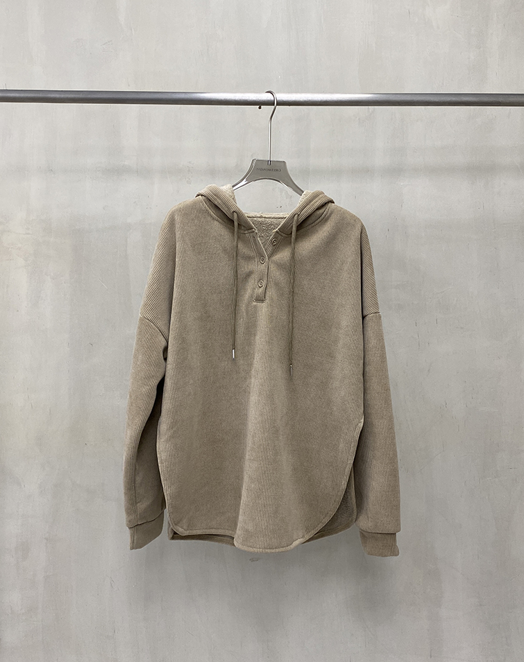 CORDUROY DRAWSTRING HOODIE