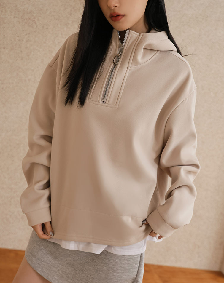 FLEECE FAUX LAYERED HOODIE