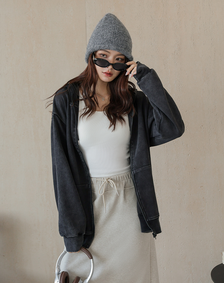VINTAGE-WASHED ZIP JACKET
