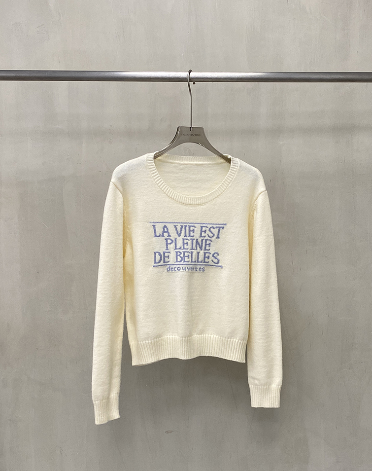 RELAXED LETTER KNIT SWEATER