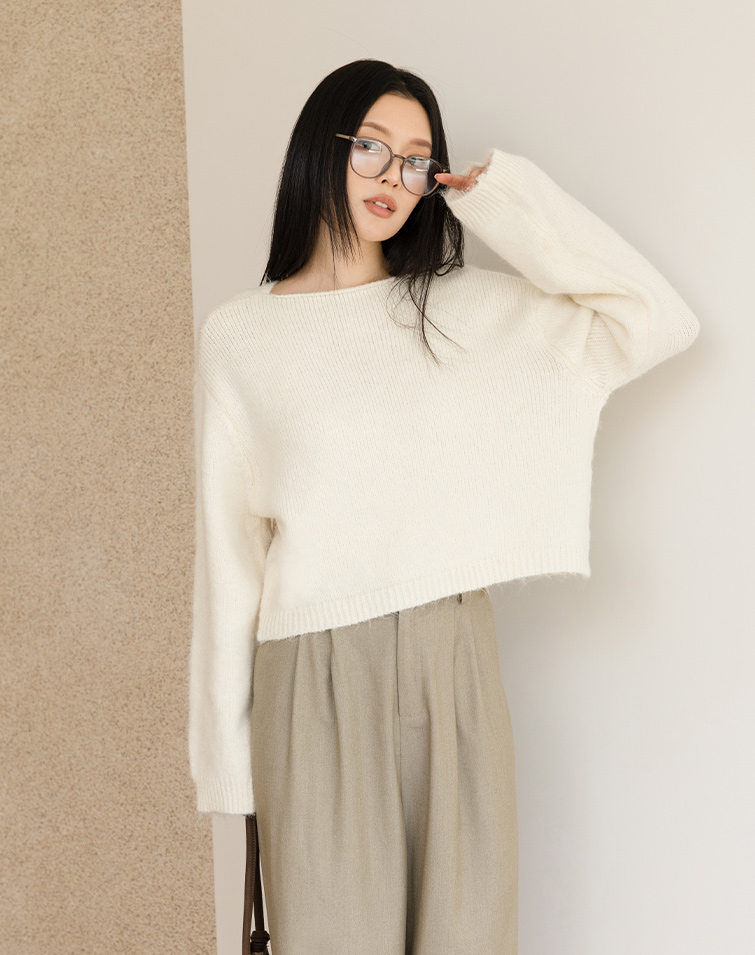 ALPACA-BLEND CREWNECK SWEATER