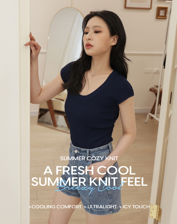 SLIGHTLY SHEER COOLING RIBBED TOP