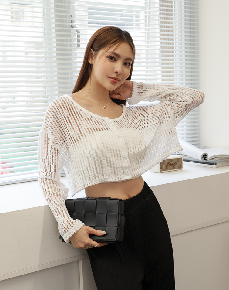 SHEER DELICATE KNIT CARDIGAN