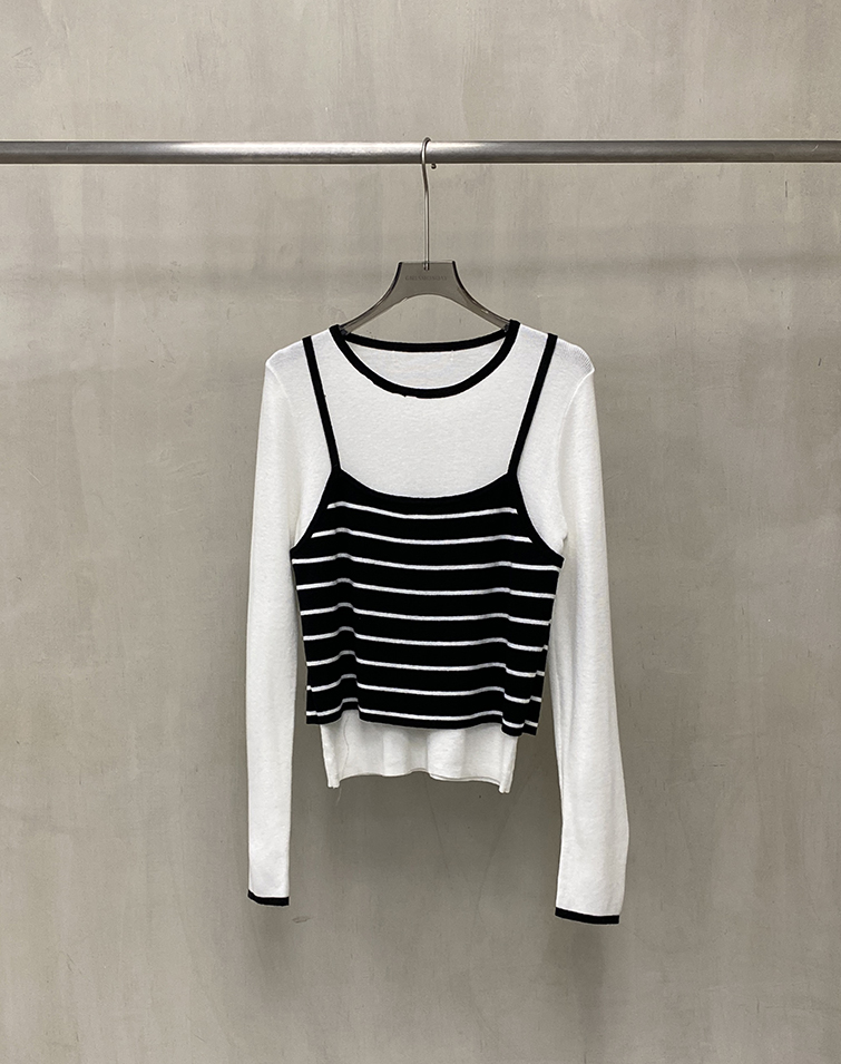 LAYERED COLORBLOCK KNIT TOP