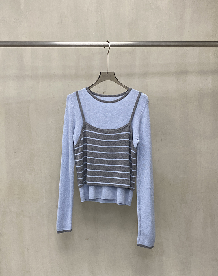 LAYERED COLORBLOCK KNIT TOP