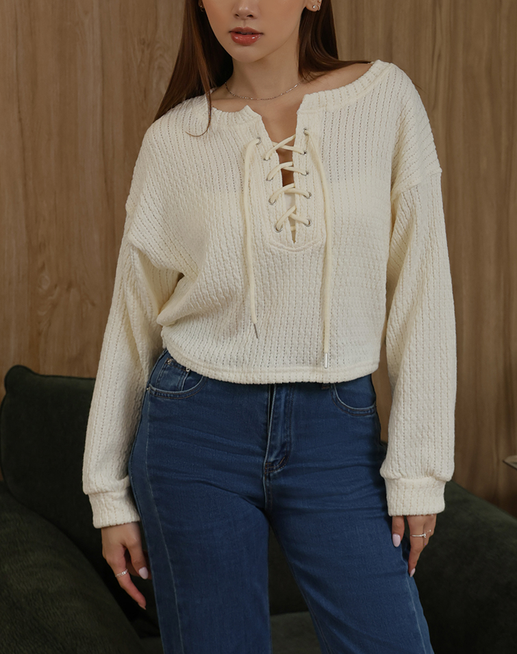 BRAIDED CABLE KNIT TOP