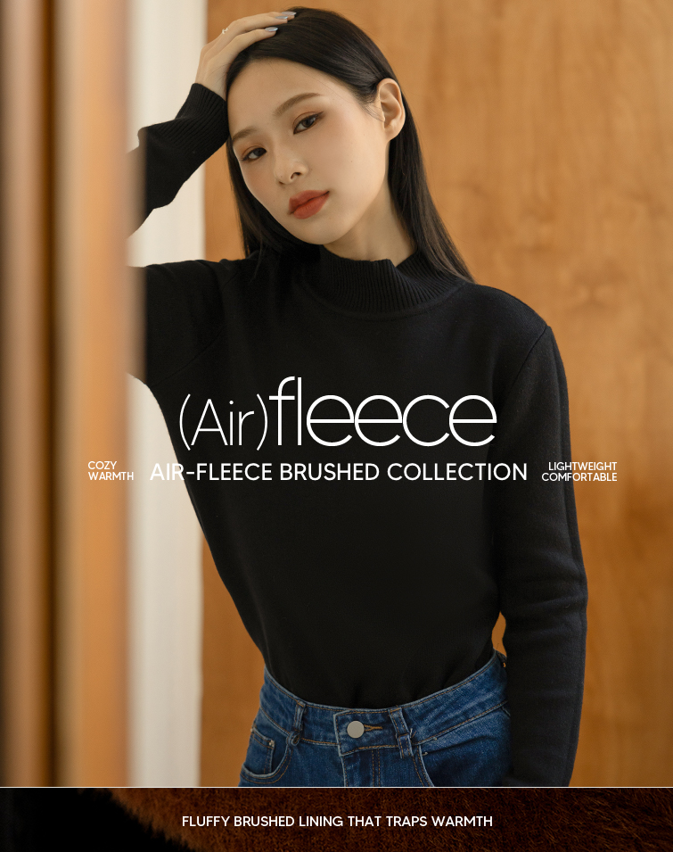 THERMAL FLEECE STAND-COLLAR TOP