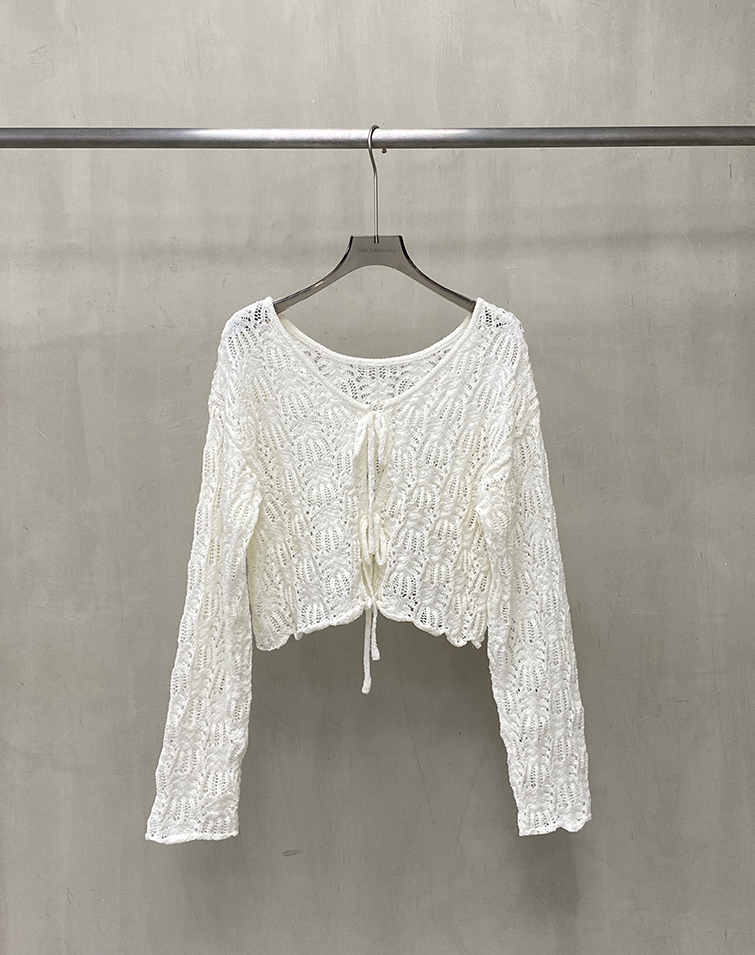 FRENCH LACE FLORAL TIE-WAIST COVER-UP