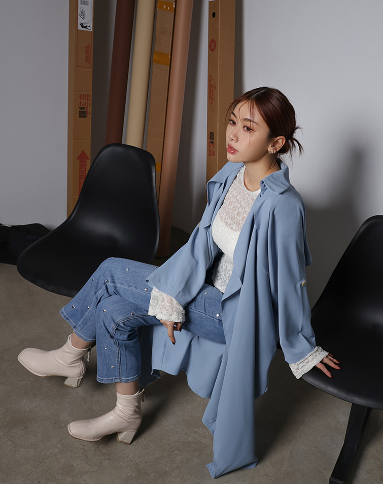LAPEL COLLAR LONG BLAZER