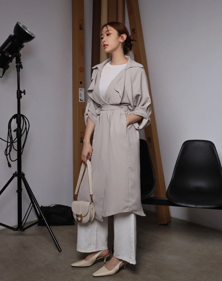 LAPEL COLLAR LONG BLAZER