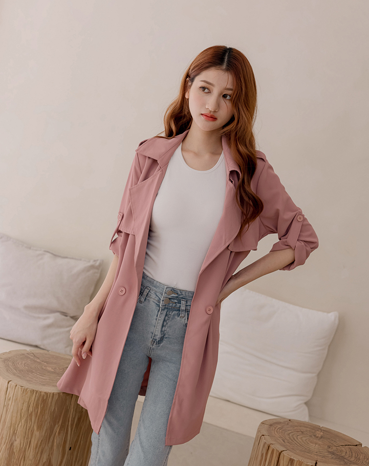 SOPHISTICATED SLIM AND LONG TRENCH COAT