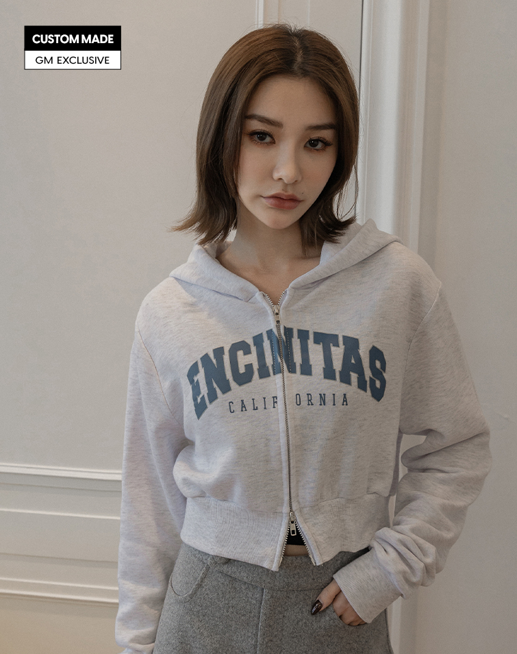 MIT LETTERING CASUAL CROPPED HOODIE