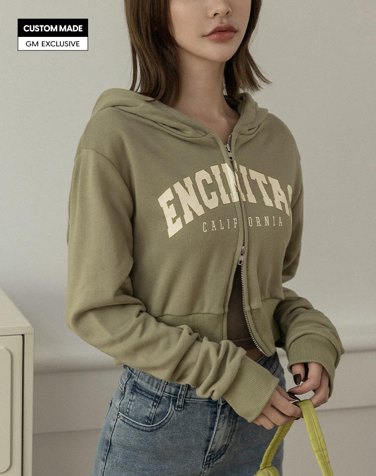 MIT LETTERING CASUAL CROPPED HOODIE