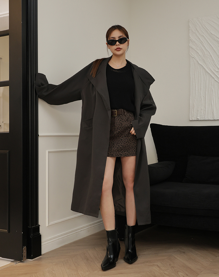 STYLISH HIGH-NECK TRENCH COAT