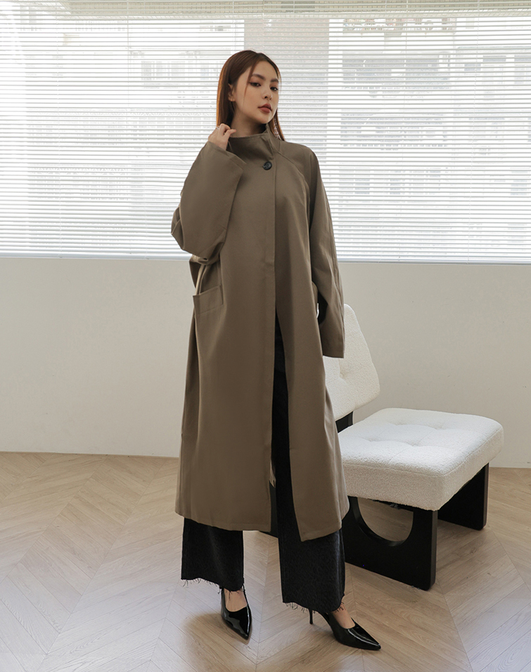 STYLISH HIGH-NECK TRENCH COAT