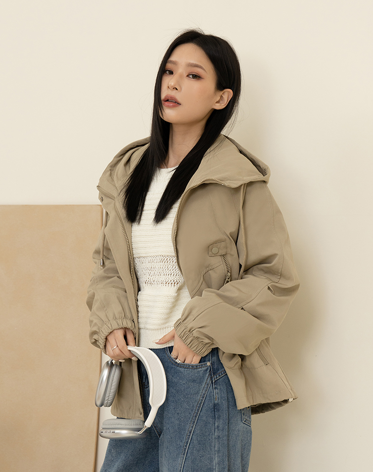 HOODED CAPE TRENCH COAT