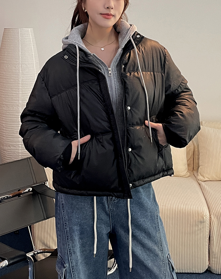 FAUX TWO-PIECE QUILTED JACKET