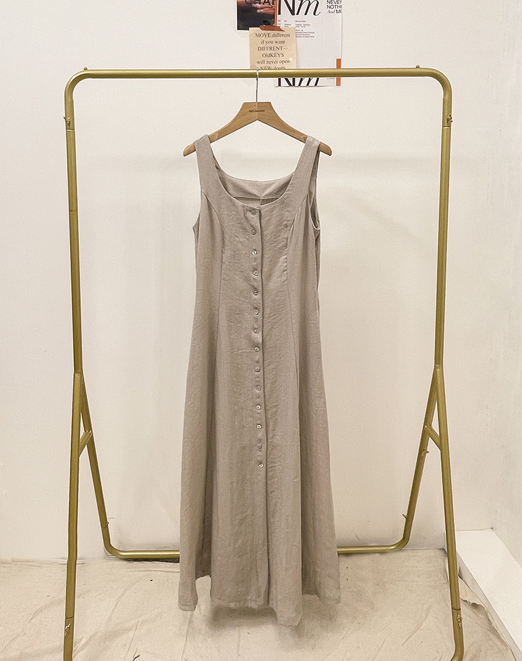 MINIMALIST BUTTON-UP VEST DRESS